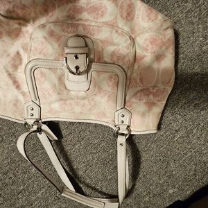 Coach Pink and Cream Shoulder Bag